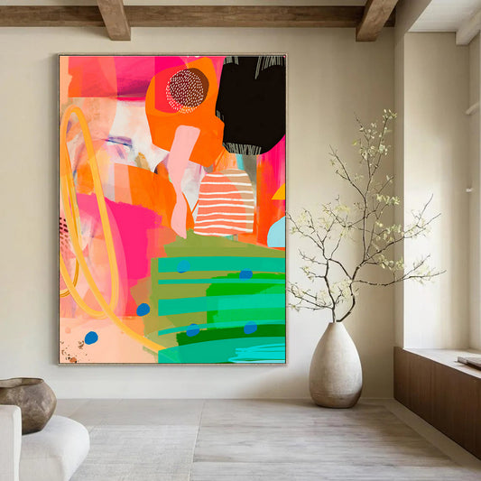 Colorful Geometric Abstract Art for Modern Office & Trendy Café DLZ0650