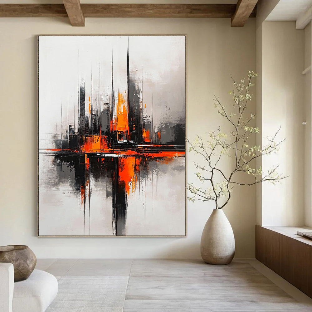 Orange - Black City Reflection for Industrial Loft & Creative Workplace STSC285
