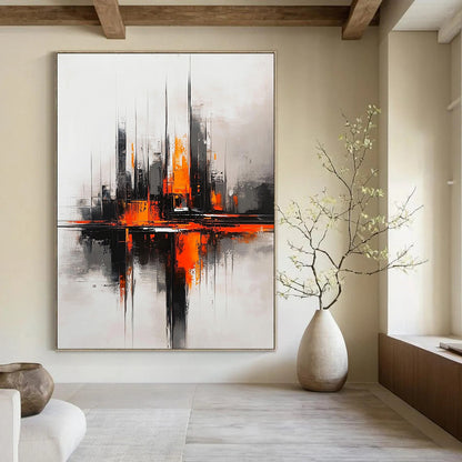 Orange - Black City Reflection for Industrial Loft & Creative Workplace STSC285