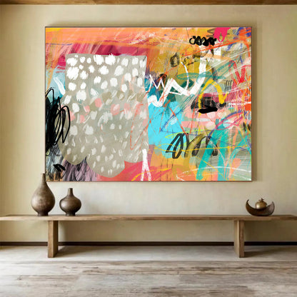 Colorful Graffiti - Style Abstract Art for Trendy Cafés DLZ2462