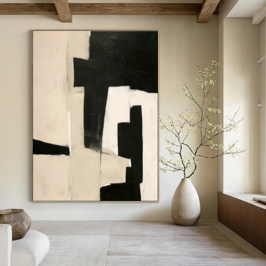 Black - White Geometric Abstract Art for Modern Art Institute & Architectural Firm DLZ1935