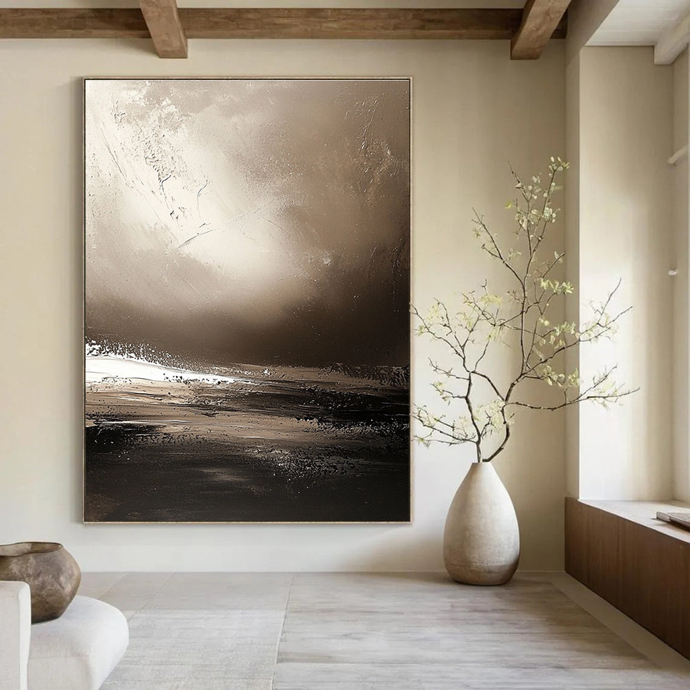 Monochromatic Seaside Abstract for Minimalist Beach House & Serene Spa STSC646