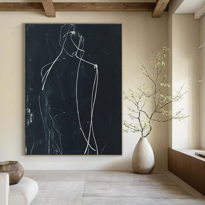 Minimalist Figure Sketch for Modern Minimalist Bedroom & Contemporary Art Exhibition STSC976