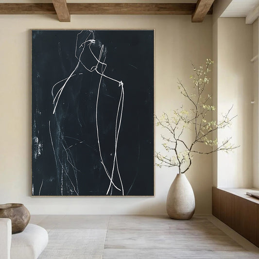 Minimalist Figure Sketch for Modern Minimalist Bedroom & Contemporary Art Exhibition STSC976