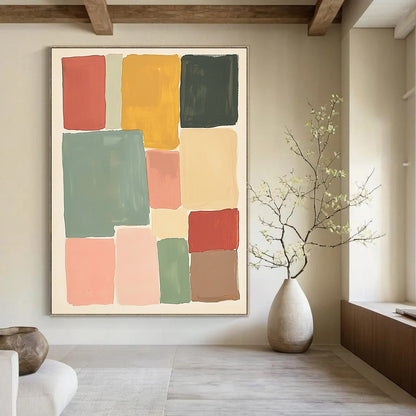 Geometric Color Block Art for Mid - Century Modern Home & Art - Lovers’ Office STSC1361