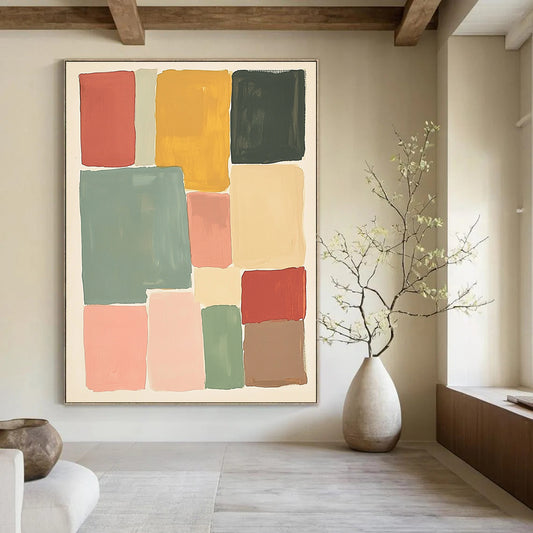 Geometric Color Block Art for Mid - Century Modern Home & Art - Lovers’ Office STSC1361