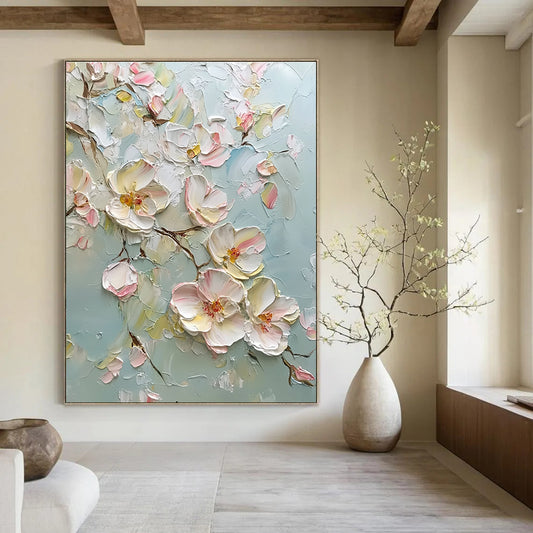 Textured Floral Blossoms Art for Romantic Wedding Venue & Nature - Lover’s Living Room STSC1371