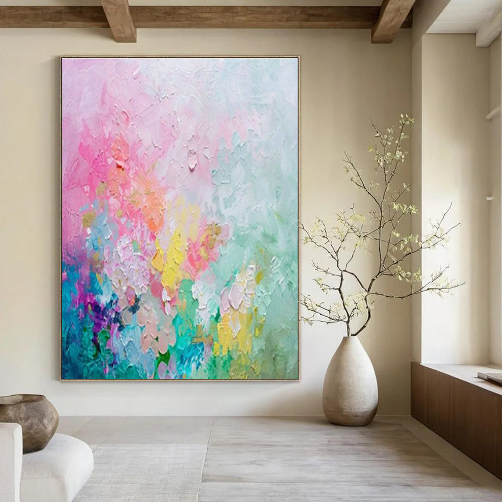 Pink - Colored Abstract Art for Feminine Boutique Hotel & Art - Inspired Tea Room DLZ1923