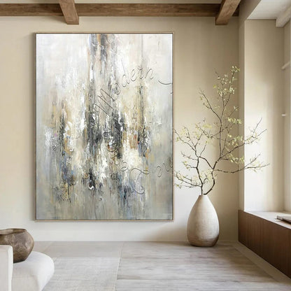 Gray - White Abstract Art for Industrial - Style Home & Contemporary Art Gallery DLZ1826