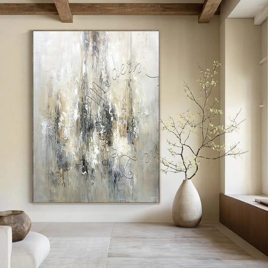 Gray - White Abstract Art for Industrial - Style Home & Contemporary Art Gallery DLZ1826