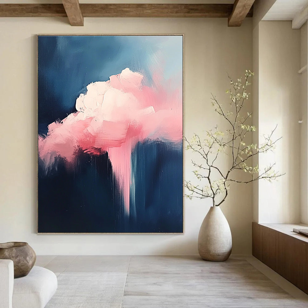 Dreamy Pink Cloud Abstract Art for Nursery & Lounge STSC671