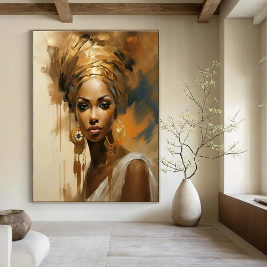 Female Portrait Oil Painting for Elegant Dressing Room & Cultural Center Exhibit DLZ1717