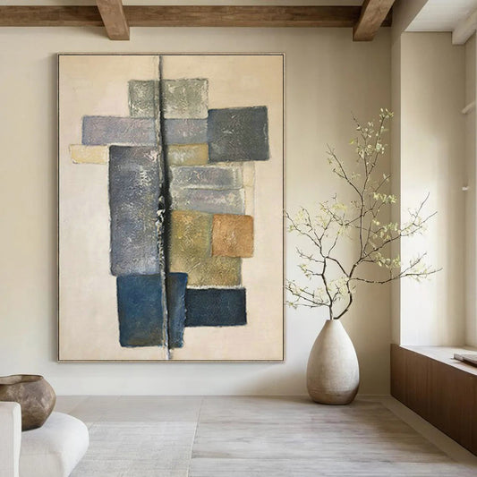 Geometric Color - Block Art for Modern Office Lobby & Design Studio DLZ1048