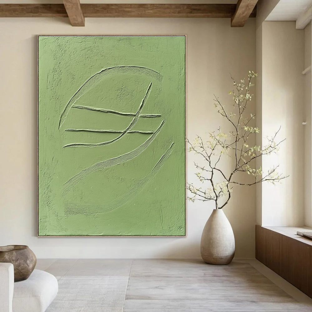Green Textured Lines for Minimalist Home Office & Modern Art Gallery STSC1010