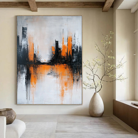 Orange - Highlighted City Reflection for Modern Dining Room & Art - Inspired Lounge STSC225