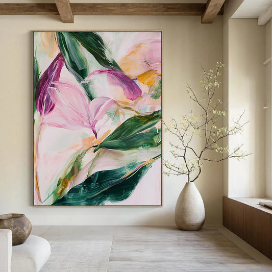 Pastel Floral Abstract for Romantic Boudoir & Light - Filled Tea Room STSC315