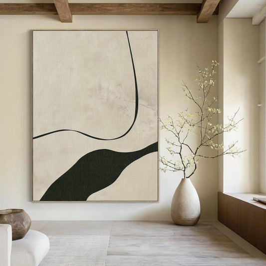 Curved Line Abstract Art for Minimalist Home & Modern Office DLZ1155