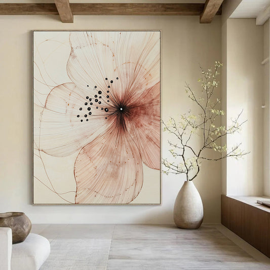 Delicate Flower Drawing for Botanical Illustration Studio & Minimalist Home Bedroom STSC948