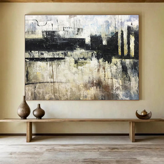 Monochrome Abstract Art for Sleek Corporate Boardrooms DLZ3101