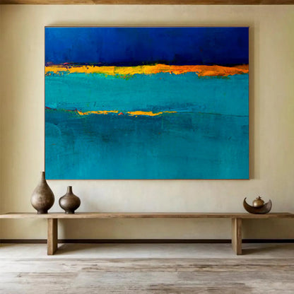 Blue - Yellow Contrast Abstract Art for Bold Dining Room DLZ2780
