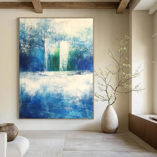 Blue and Green Abstract for Coastal - Inspired Home Office & Relaxing Beach House Lounge STSC368