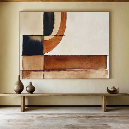 Earth - Tone Geometric Shapes Art for Rustic - Chic Café & Bohemian Home SC394