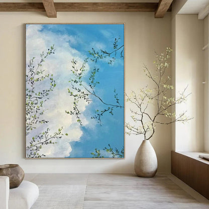 Sky and Branches Painting for Sunroom & Rooftop Bar DLZ0604