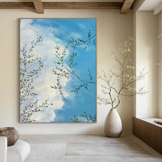Sky and Branches Painting for Sunroom & Rooftop Bar DLZ0604