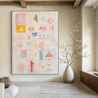 Pastel Geometric Shapes for Minimalist Nursery & Soft - Toned Art Gallery STSC985