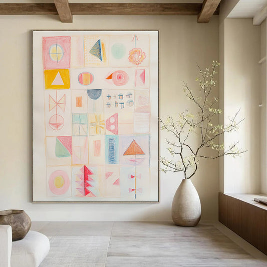 Pastel Geometric Shapes for Minimalist Nursery & Soft - Toned Art Gallery STSC985