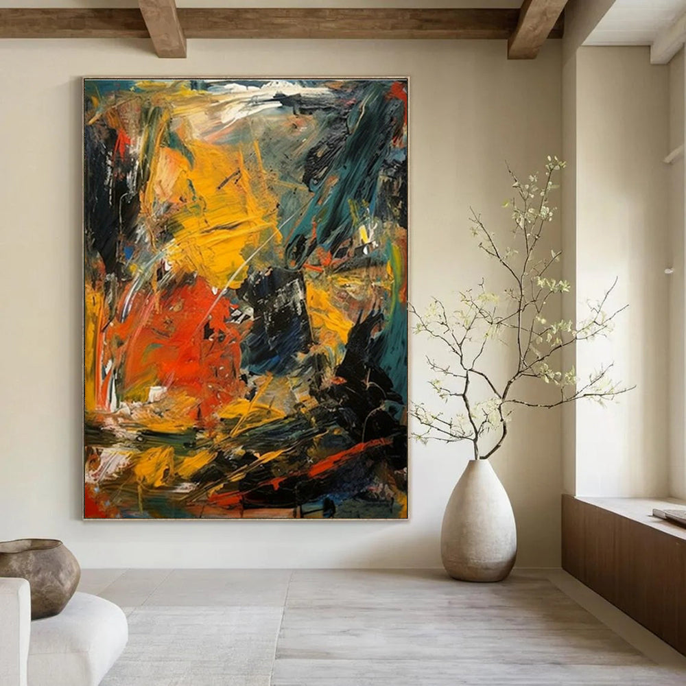 Frenetic Color Abstract Art for Rock - Themed Music Studio & Bold Art Pop - Up DLZ1568