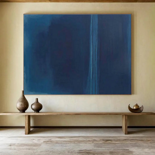 Blue Minimalist Abstract Art for Modern Home Offices DLZ2483