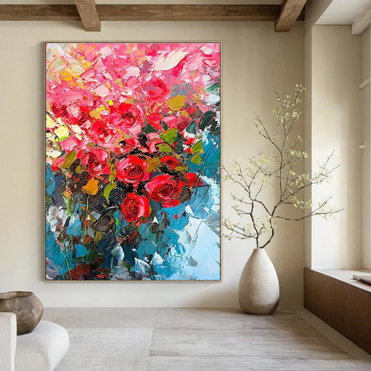 Vibrant Rose Bouquet Art for Romantic Wedding Venue & Feminine Boutique DLZ2132