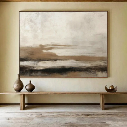 Layered Brown - Grey Abstract Art for Industrial - Style Loft Edge DLZ2716