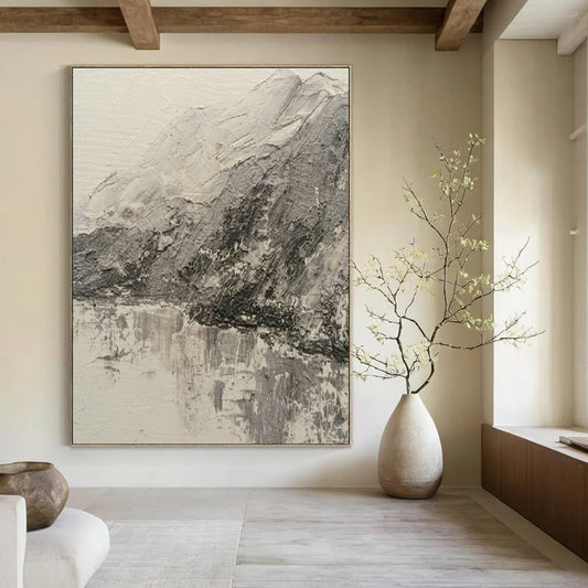 Monochrome Mountain Landscape Art for Nature - Inspired Home Office & Minimalist Gallery DLZ2115
