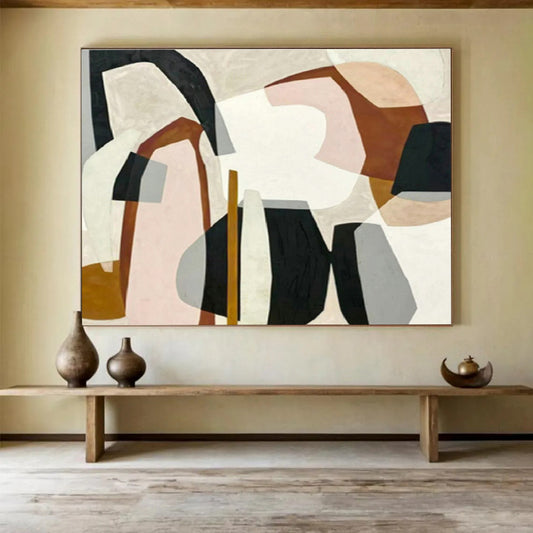 Pink - Brown Geometric Abstract for Bohemian Bedroom DLZ2965