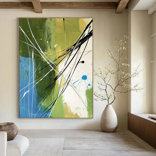 Green and Blue Abstract Lines for Modern Living Room & Creative Office STSC320