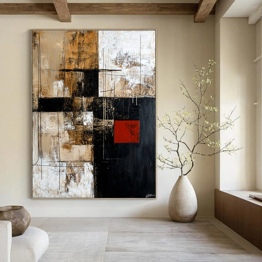 Brown and Black Geometric Abstract for Industrial - Style Loft & Contemporary Art Gallery STSC391