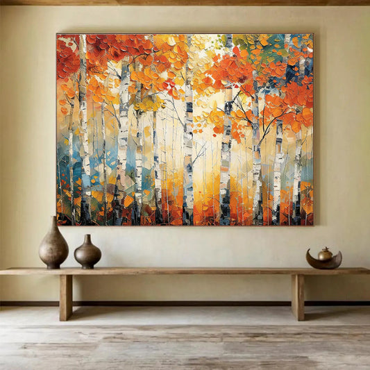 Autumn Birch Forest Art for Cozy Bed - and - Breakfast Reading Nooks DLZ3219