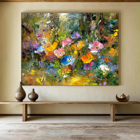 Colorful Flower Field Art for Garden Café & Florist Shop SC401
