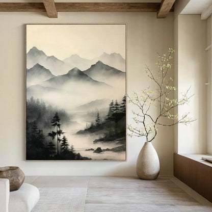 Ink - Wash Landscape Art for Living Room & Study DLZ0385