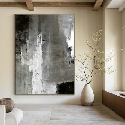 Gray - White Urban Abstract Art for City Apartment Living Room & Architectural Office DLZ2028