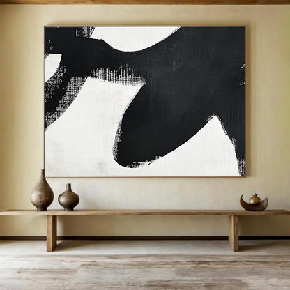 Bold Black - White Strokes Art for Creative Studio & Trendy Bar SC016
