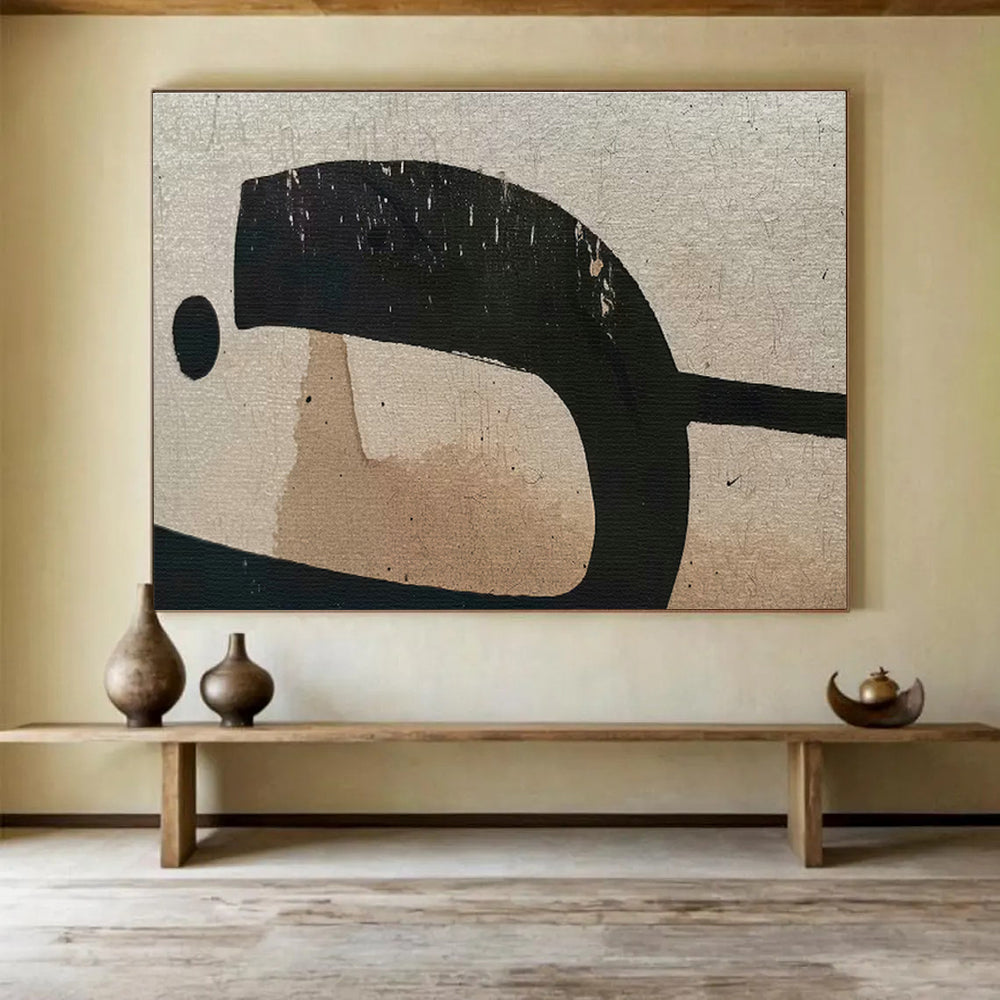 Black - Brown Abstract Art for Minimalist Home Offices DLZ2523