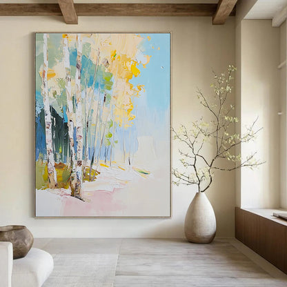 Birch Trees Abstract Landscape for Modern Scandinavian Home & Nature - Inspired Art Gallery STSC180