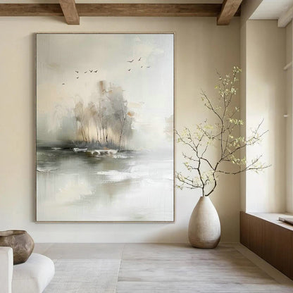 Misty Landscape Abstract Art for Bedroom & Meditation Room DLZ1197