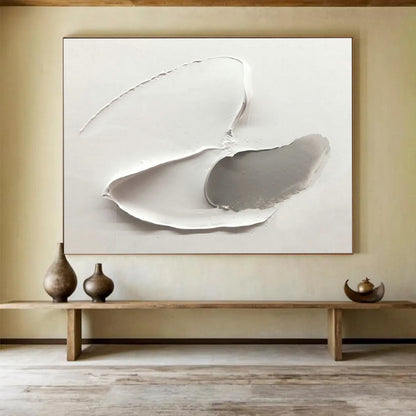 Gray - White Textured Art for Minimalist Bedroom Calm Nooks DLZ3296