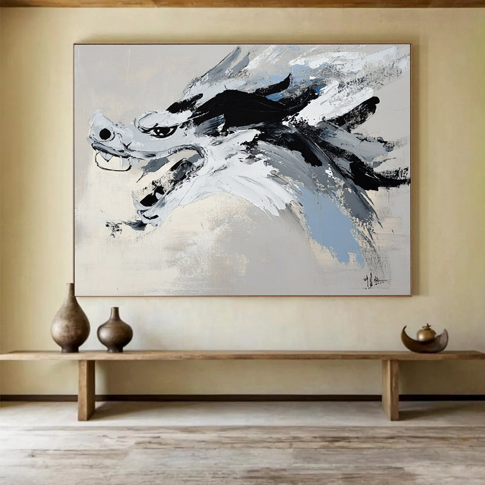 Dragon Head Abstract Art for Asian - Inspired Restaurant & Man Cave SC228