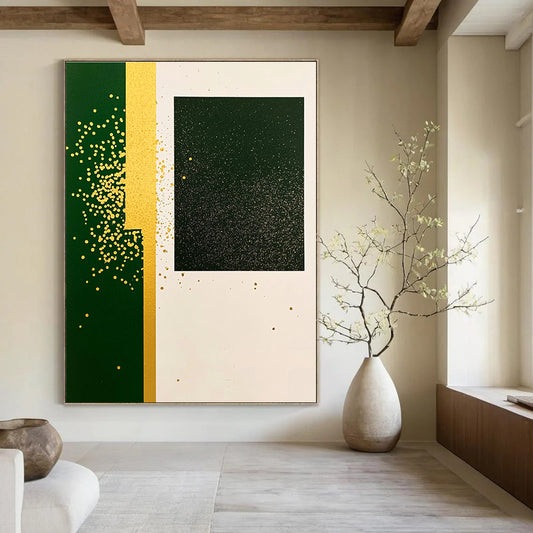Green, Gold and White with Dots for Luxury Hotel Lobby & Sophisticated Home Living Room STSC1011
