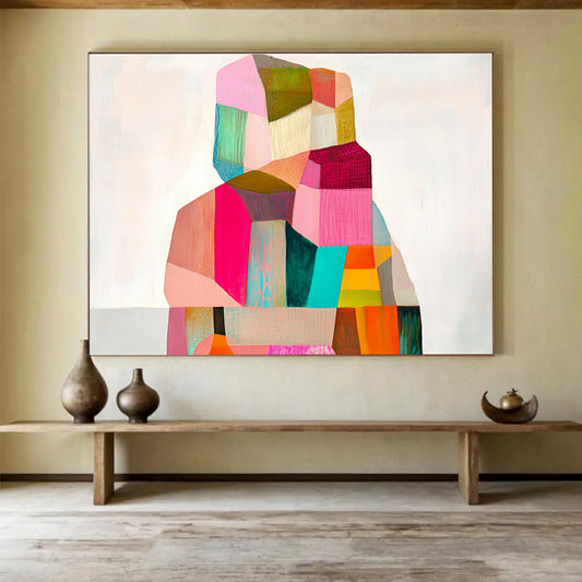 Colorful Cubist Figure Art for Creative Lounge & Art School Display SC354